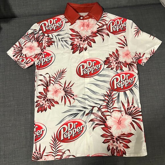 Dr. Pepper Other - Dr. Pepper Button Up Hawaiian Shirt Size M Like New